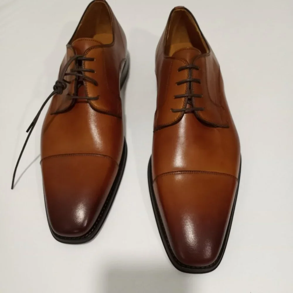NEW MAGNANNI SAMSON BURNISHED CAP TOE DERBY MEN'S SHOES SIZE 12 - Picture 2 of 11